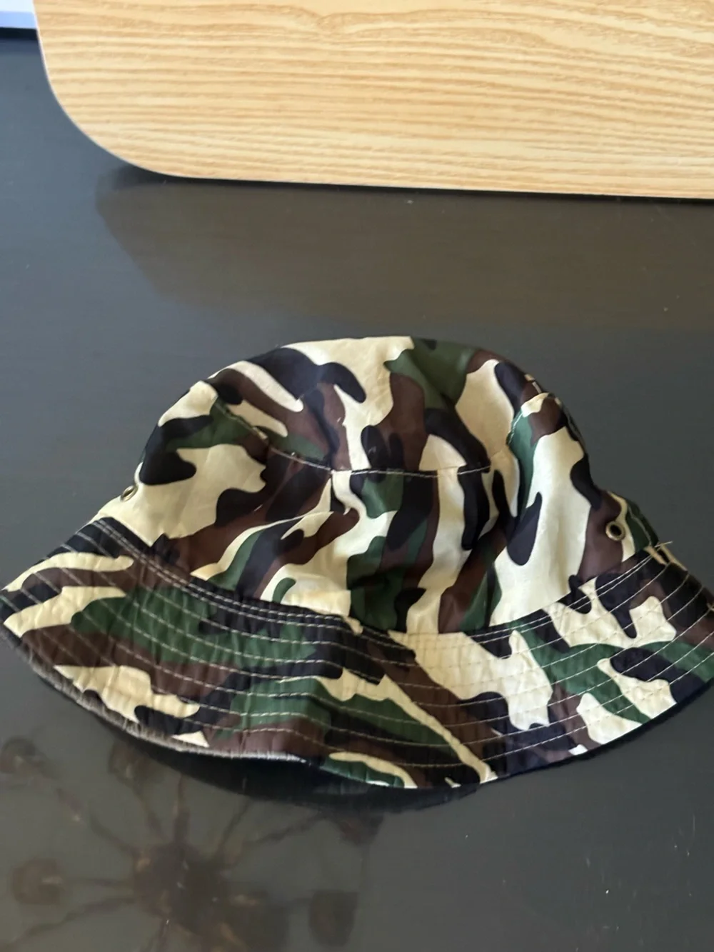 Kids Camo Bucket Hat in Green and Brown